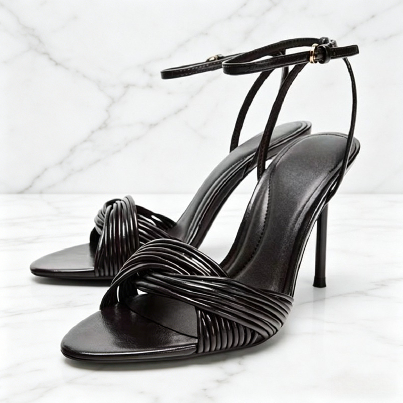 Women'S Fashion Brand Shoes - Fashion Crossover Front Straps Stiletto Sandals