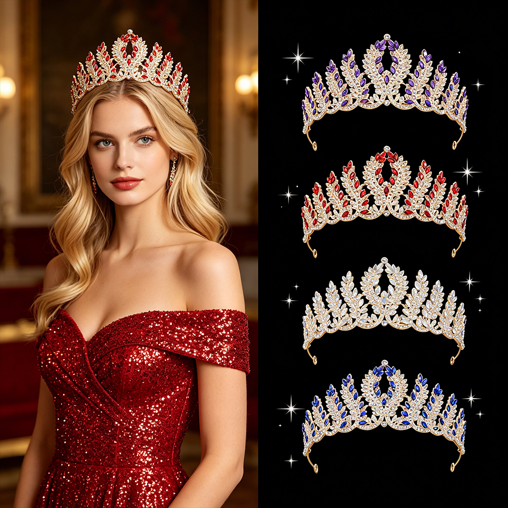 Women Queen Fashion - Fashion Baroque Bridal Tiara Sparkling Rhinestone