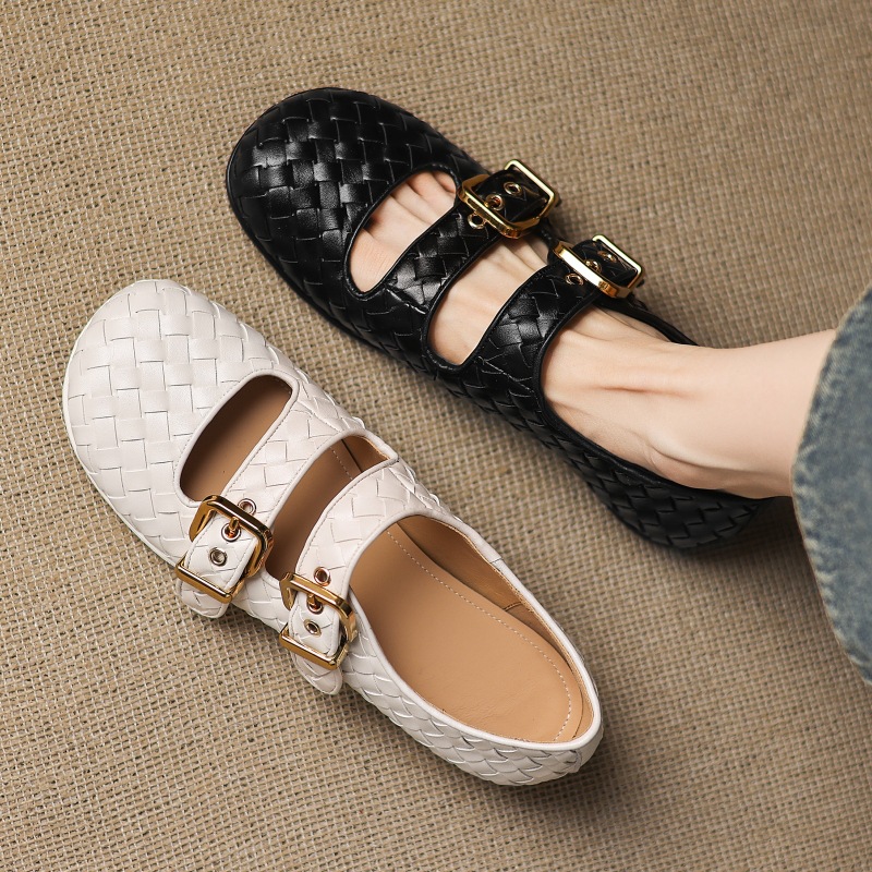 Women'S Fashion Spring 2025 - 2025 new women's shoes woven cow