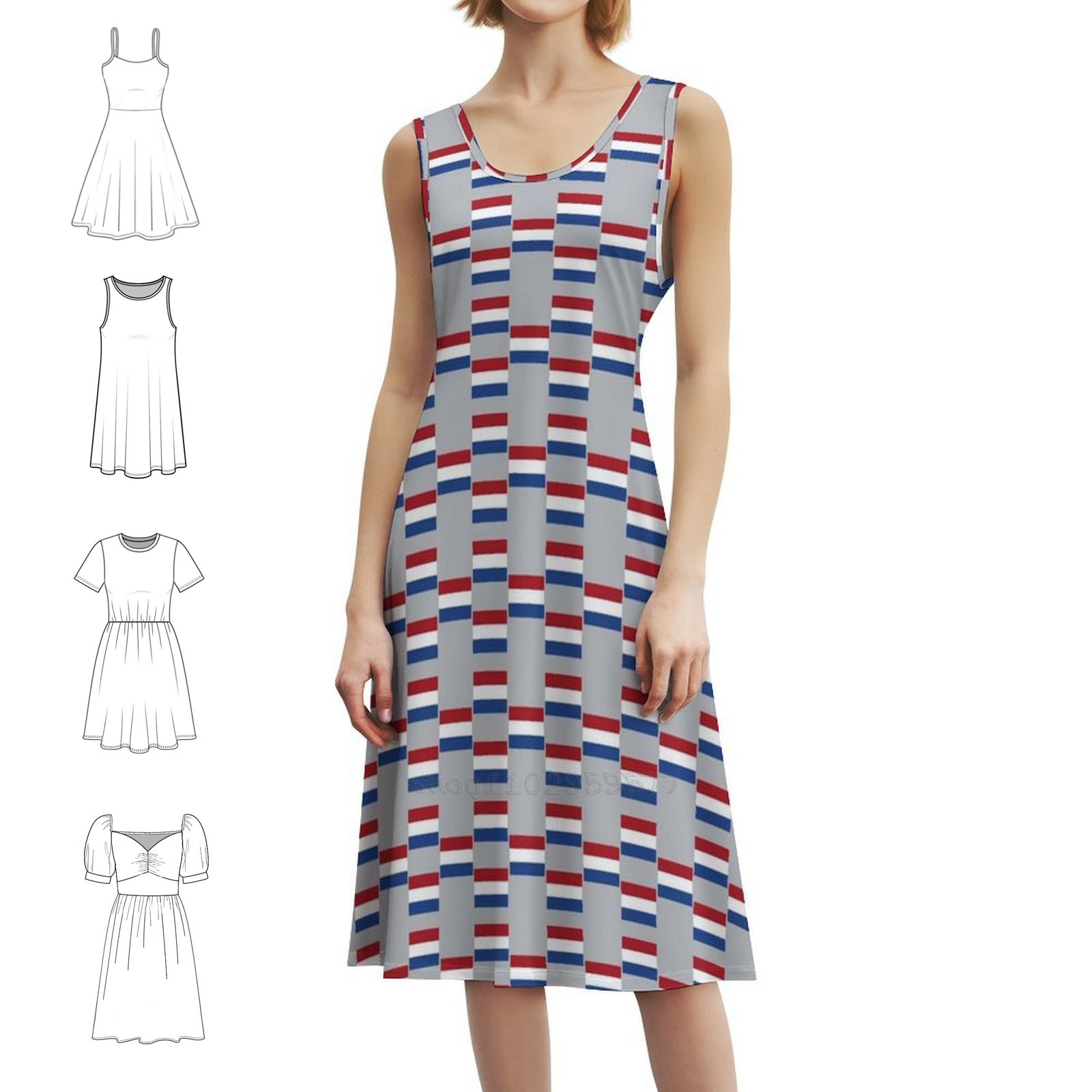 Smocked Dress Women - Vlag Van The Netherlands Flag Floral