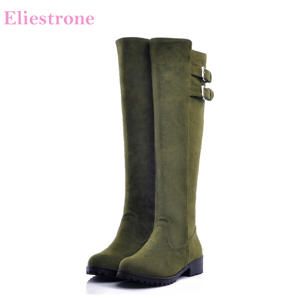 Women'S Fashion Knee High Boots - Brand New Winter Fashion Army Green