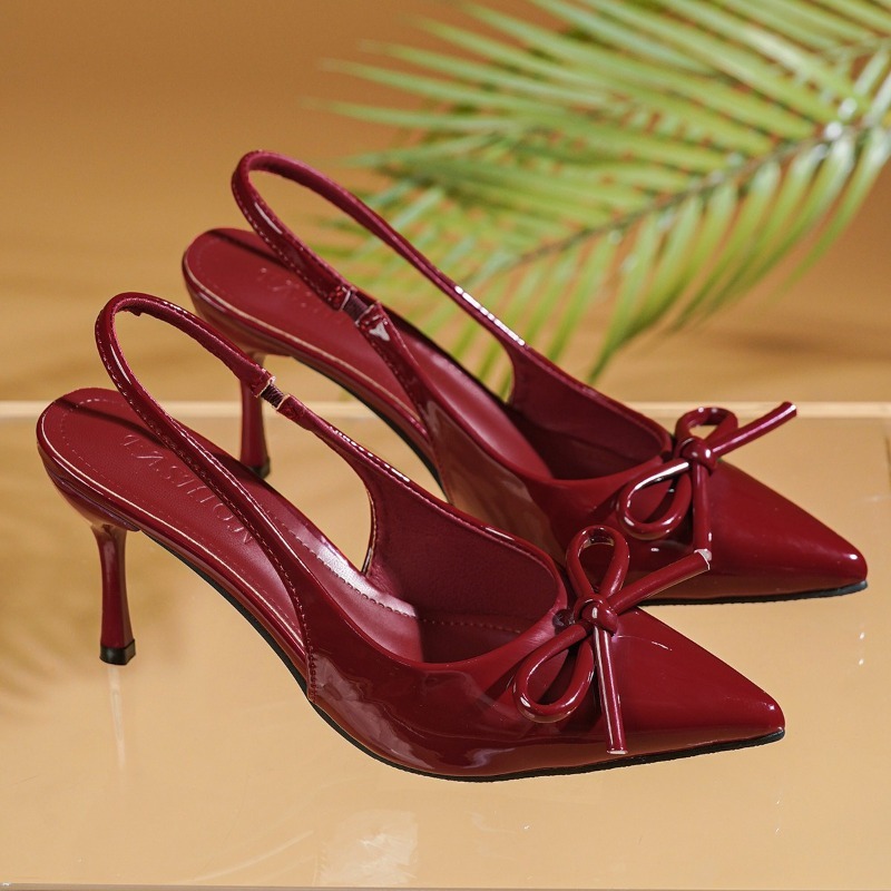 Women'S Fashion Brand Shoes - Bow Pointed Toe High Heels Sandals