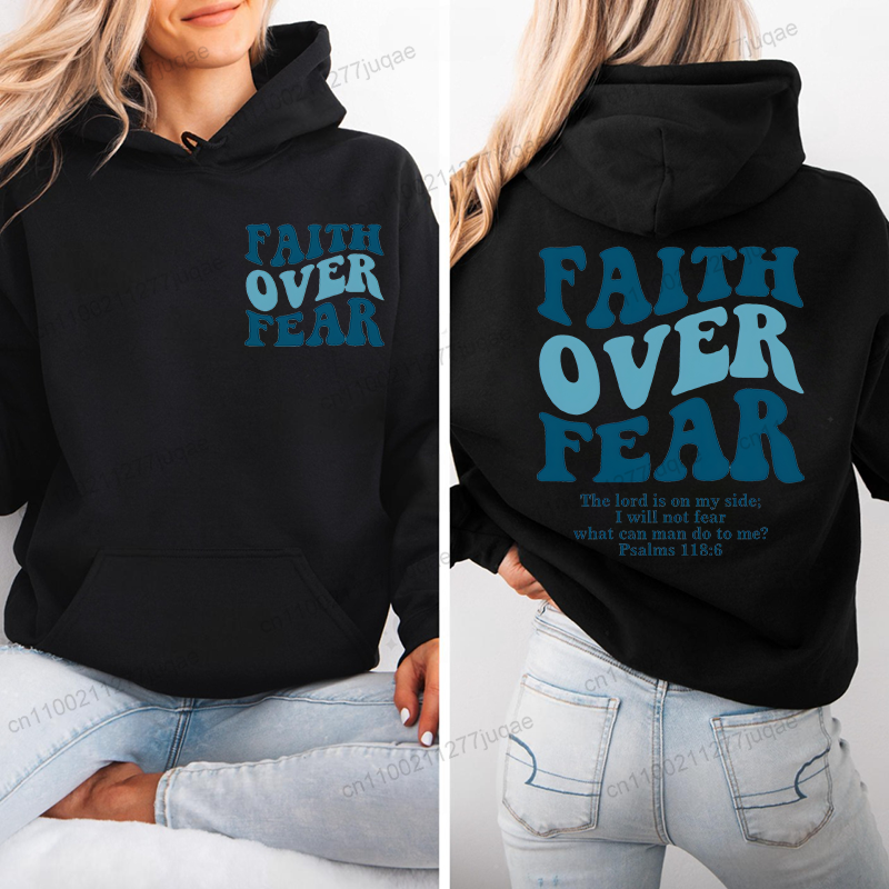 Faith Over Fear Print Sweatshi - Women Fashion Over 50 ulasan dan harga