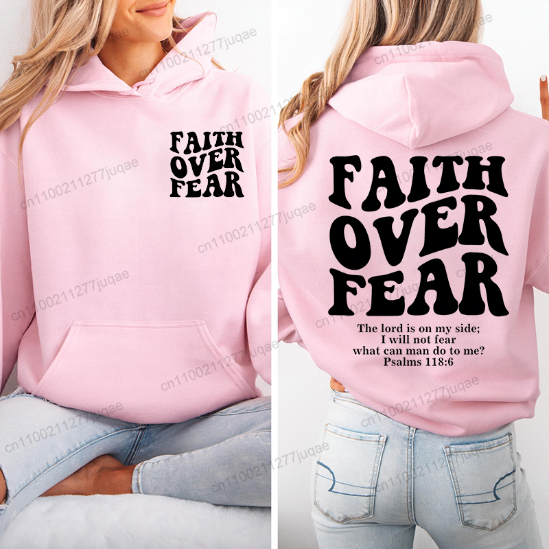 Faith Over Fear Print Sweatshi - Women Fashion Over 50 ulasan dan harga