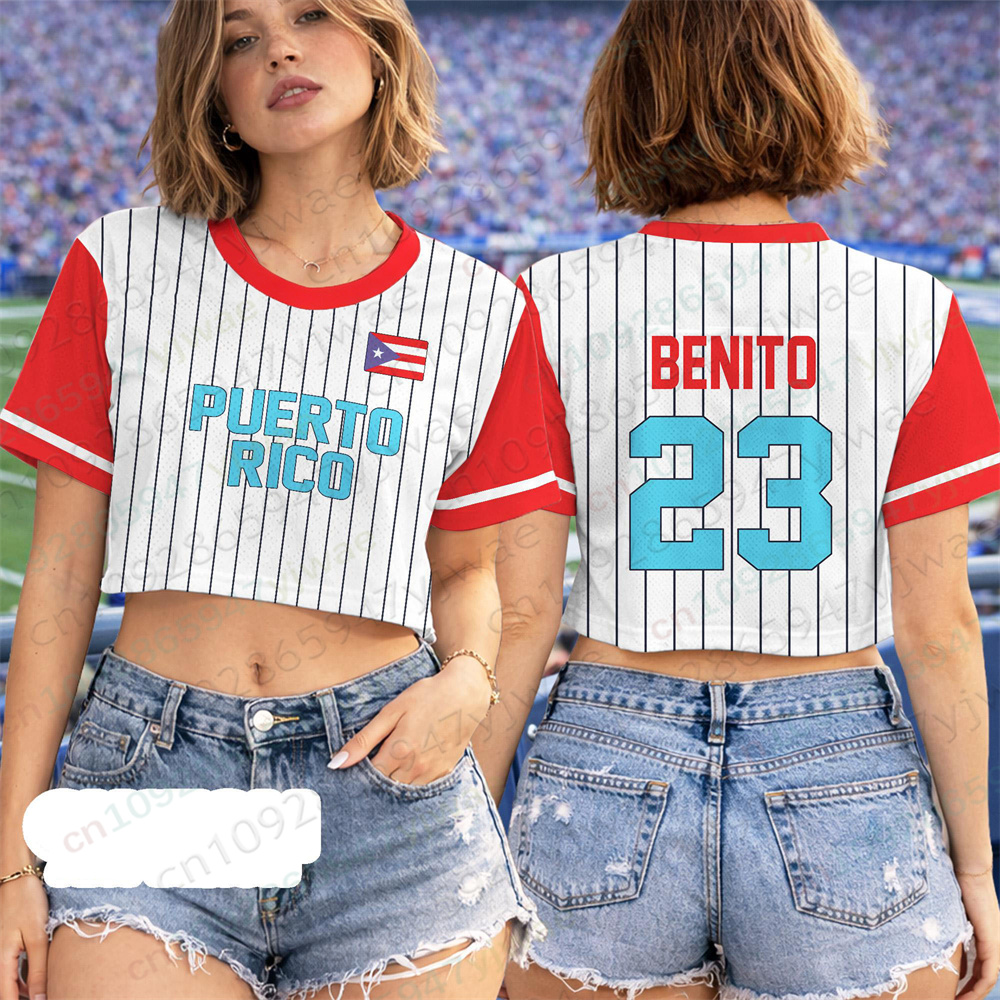 Puerto Rico Crop Top Jersey Pu - Women'S Fashion Rugby Shirt ulasan dan harga