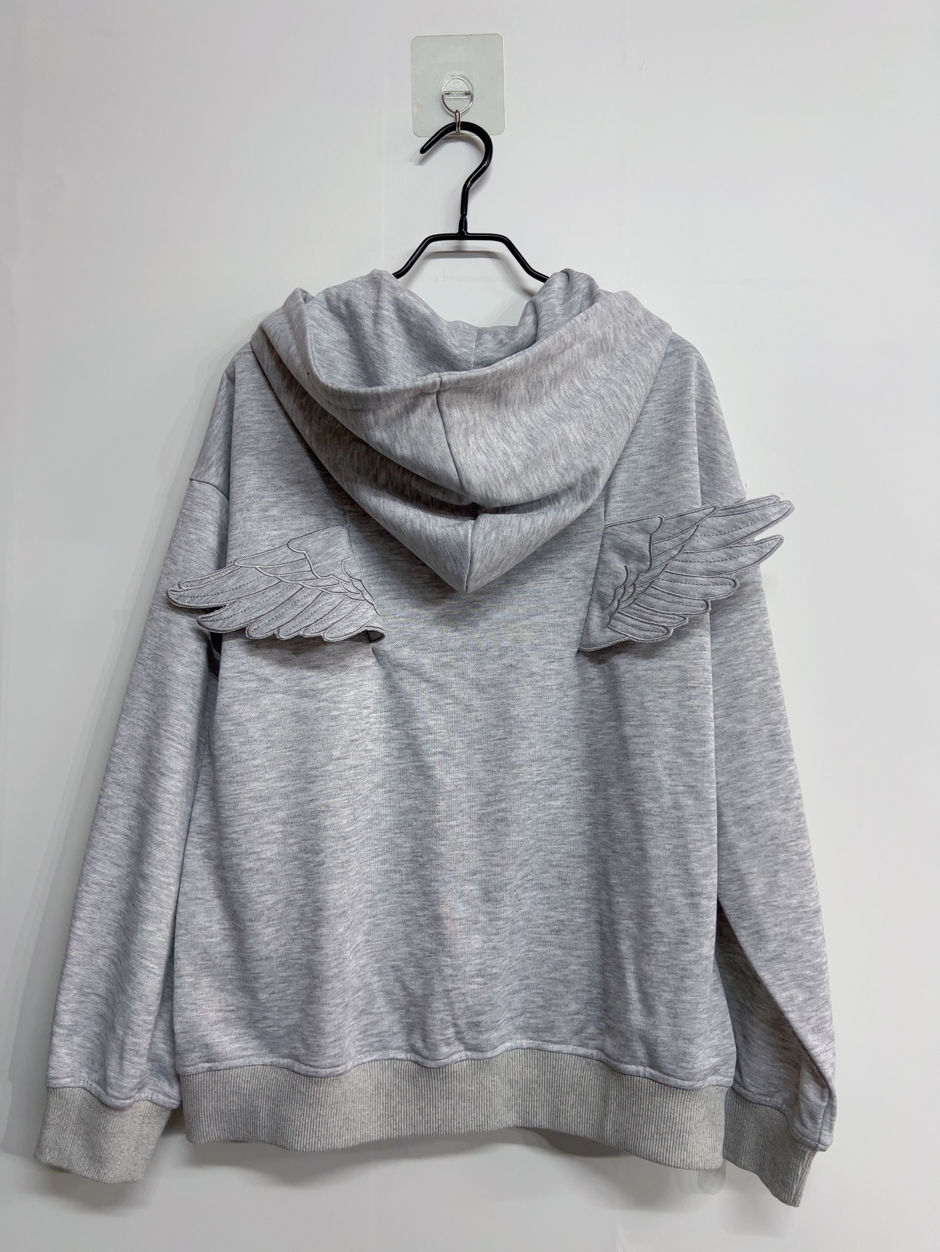 Women Fashion Grey Angel Wing  - Women'S Fashion Zip Hoodie ulasan dan harga