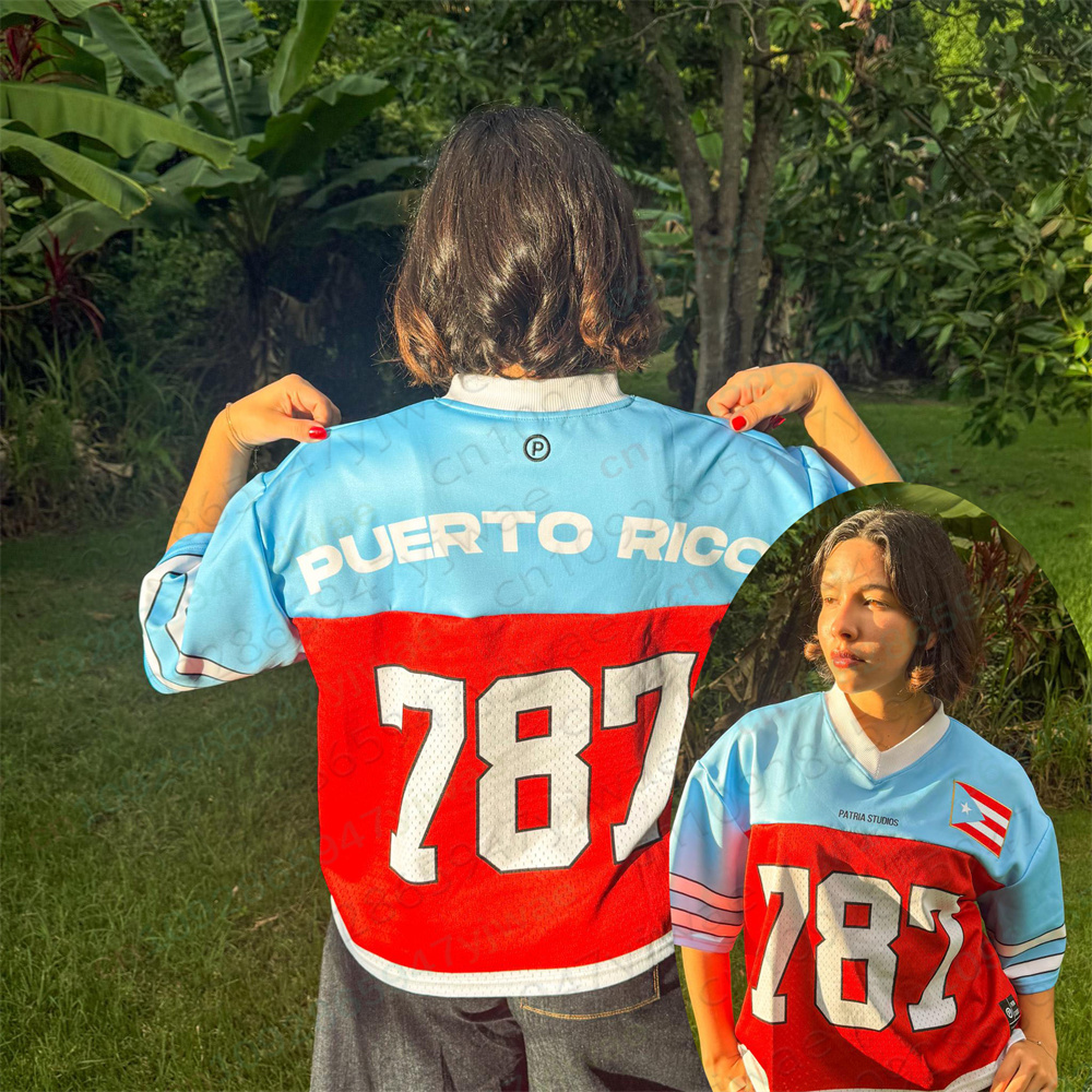 Puerto Rico Oversized Jersey P - Women'S Fashion Rugby Shirt ulasan dan harga