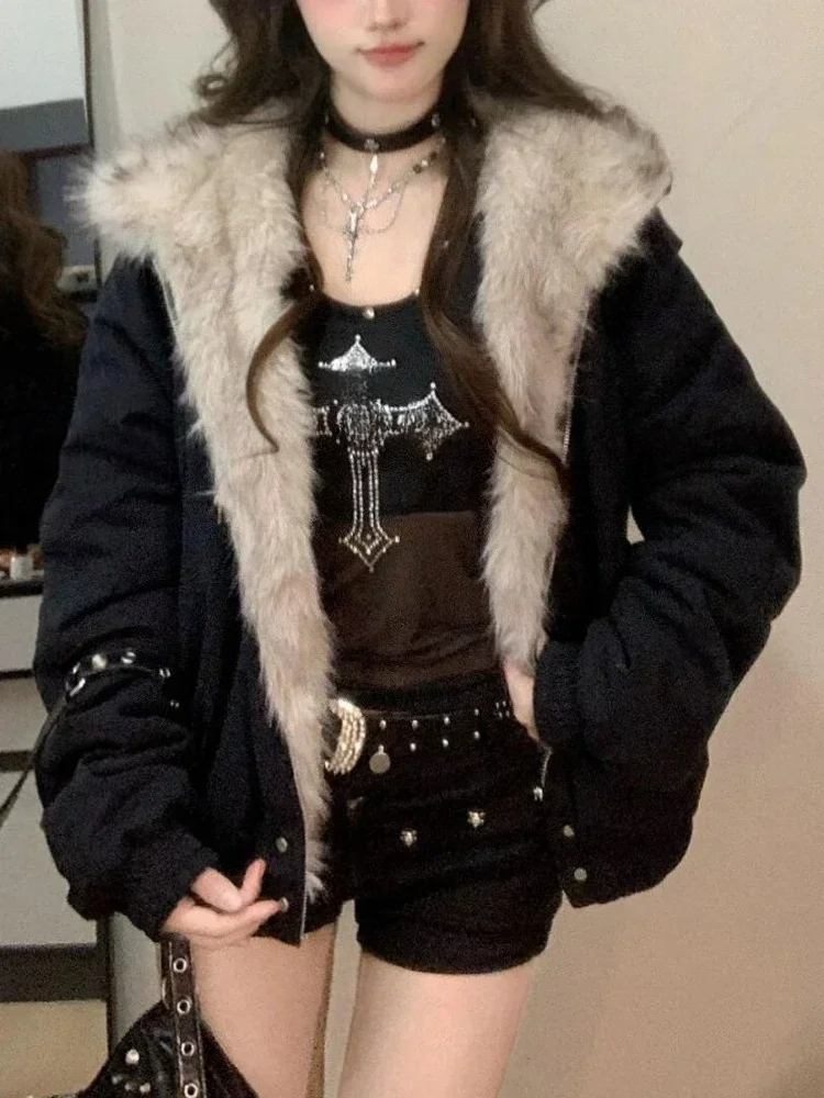 Y2k Gothic Vintage Black Zip U - Women'S Fashion Zip Hoodie ulasan dan harga