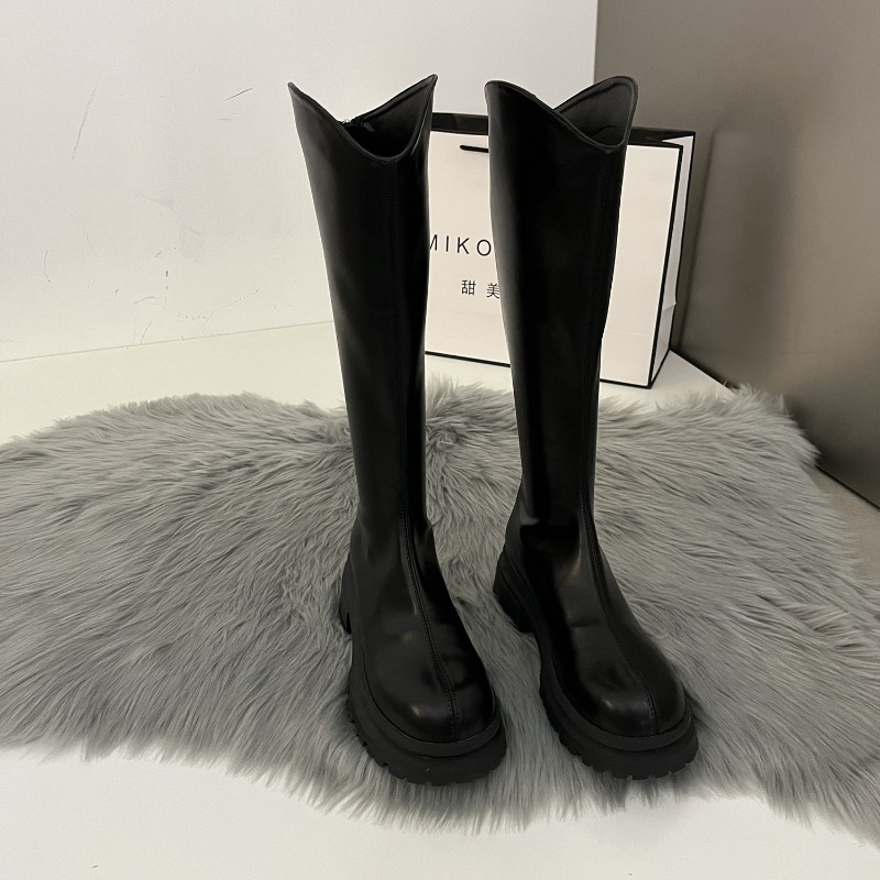 Retro Bare Colored Boots Women - Women'S Fashion Knee High Boots ulasan dan harga