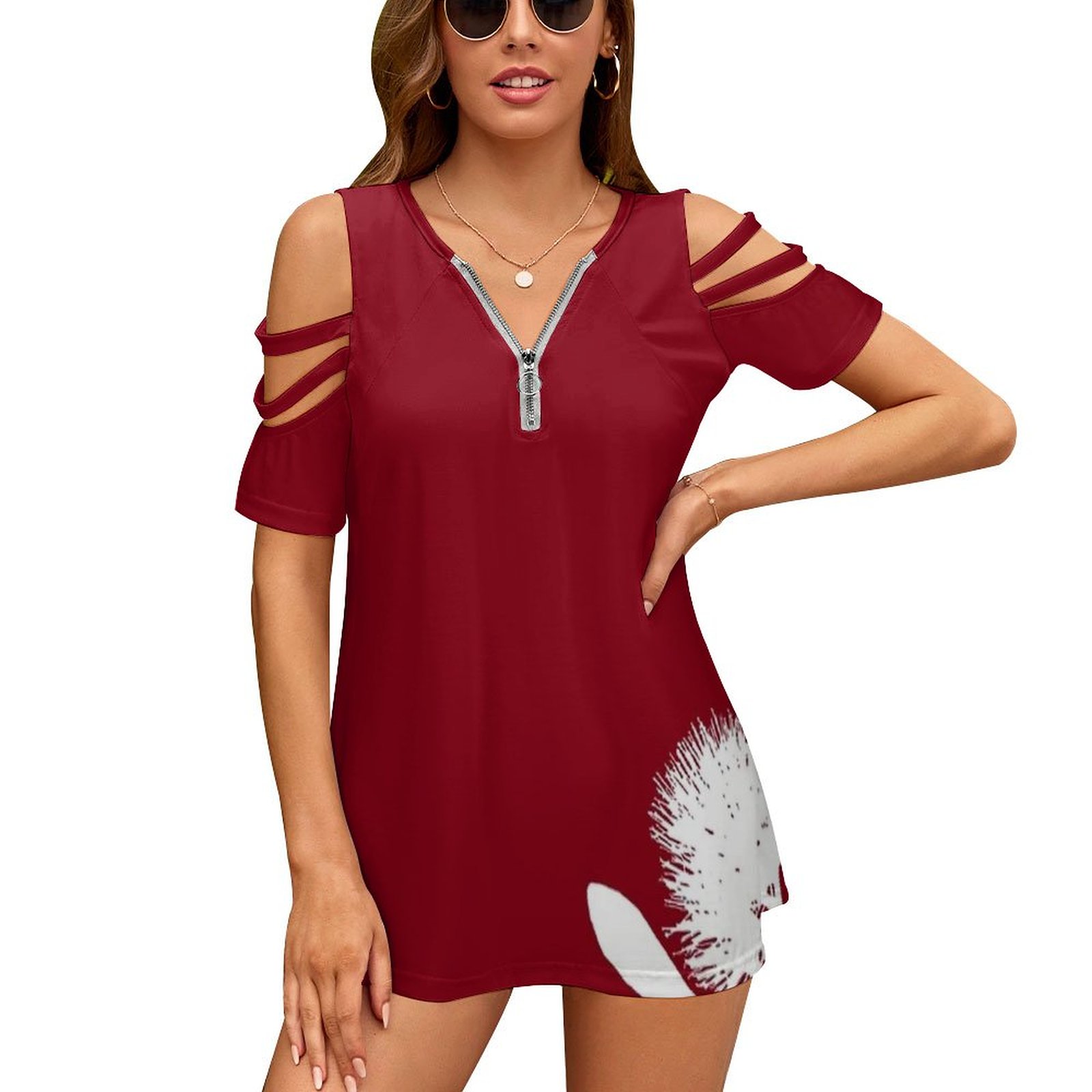 Pohutukawa-White On Red Women  - Women Fashion Nz ulasan dan harga