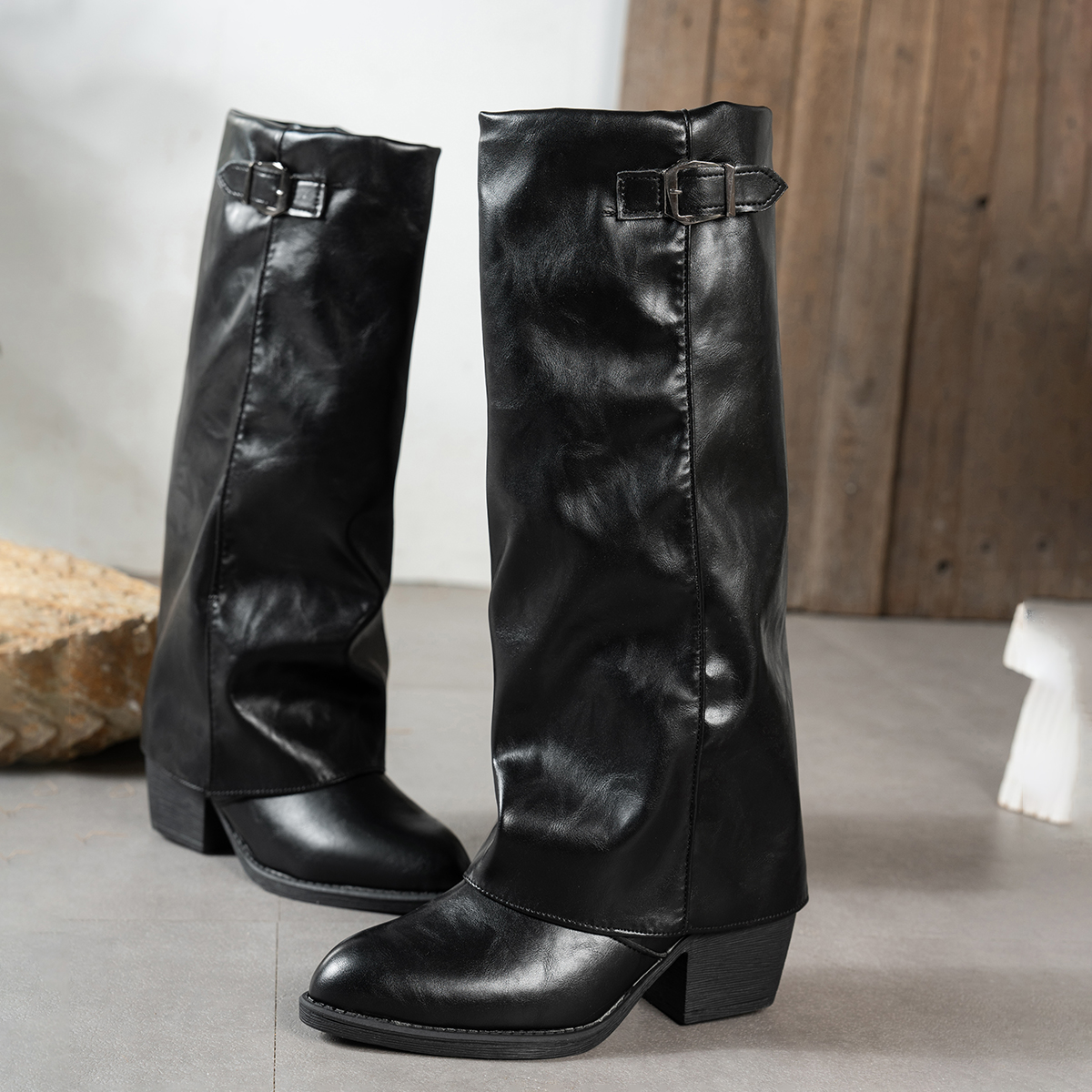 Women's Fashion Folding Knee-h - Women'S Fashion Knee High Boots ulasan dan harga