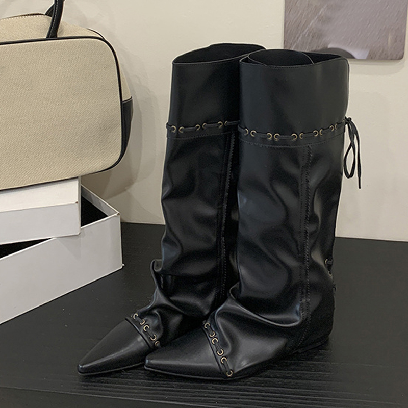 Liyke Fashion Design Drawstrin - Women'S Fashion Knee High Boots ulasan dan harga