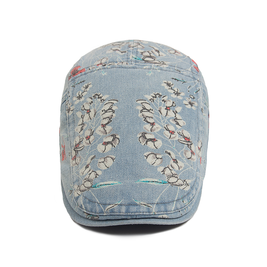 New Vintage Print Denim Beret  - Women Fashion Nz ulasan dan harga