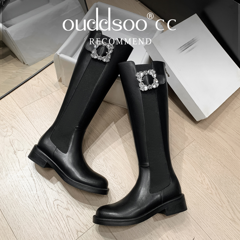 Ods Women's Black Knee-High Bo - Women'S Fashion Riding Boots ulasan dan harga