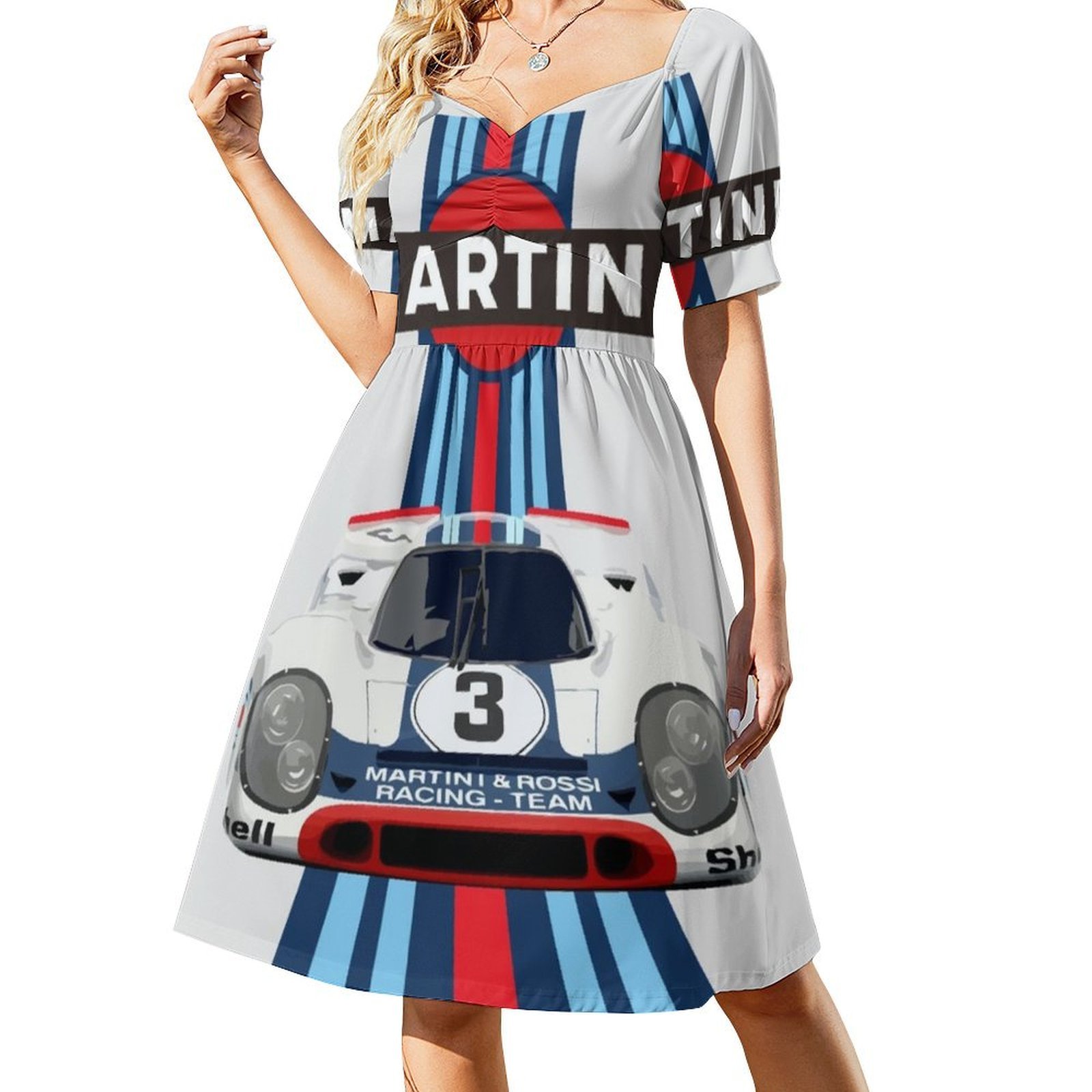 Racing Stripes-Porsch 917 No 3 - Smocked Dress Women ulasan dan harga