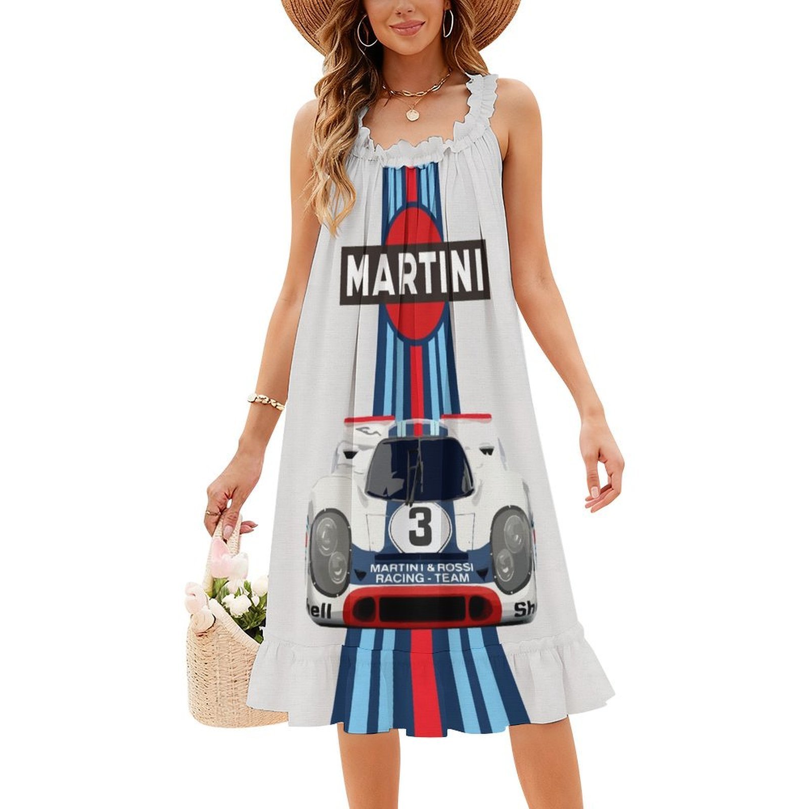 Racing Stripes-Porsch 917 No 3 - Smocked Dress Women ulasan dan harga