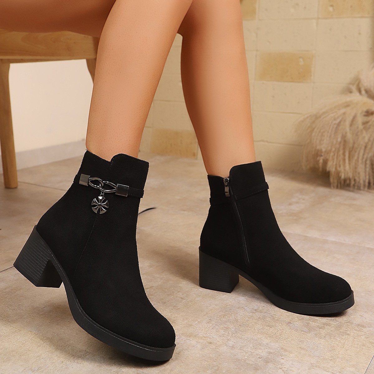 Fashionable New Round Toe Comf - Women'S Fashion Riding Boots ulasan dan harga