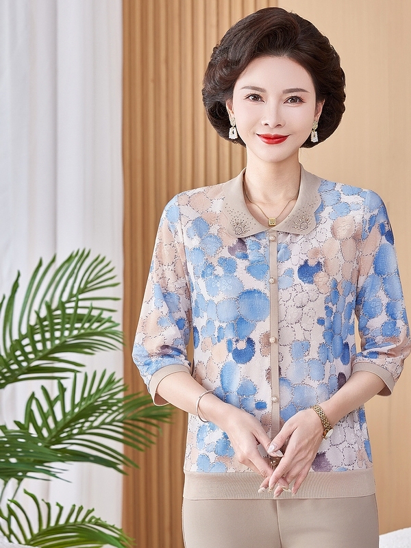 Ice Silk Elastic Printed Short - Women Fashion Over 50 ulasan dan harga