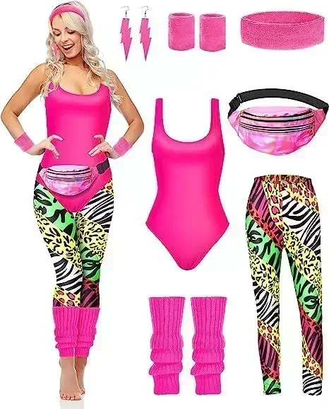 7 Pcs 80s Fancy Workout Costum - Women'S Fashion From The 80S ulasan dan harga