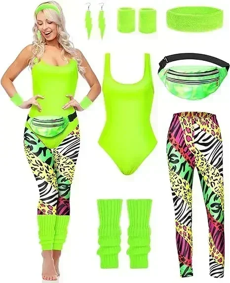 7 Pcs 80s Fancy Workout Costum - Women'S Fashion From The 80S ulasan dan harga