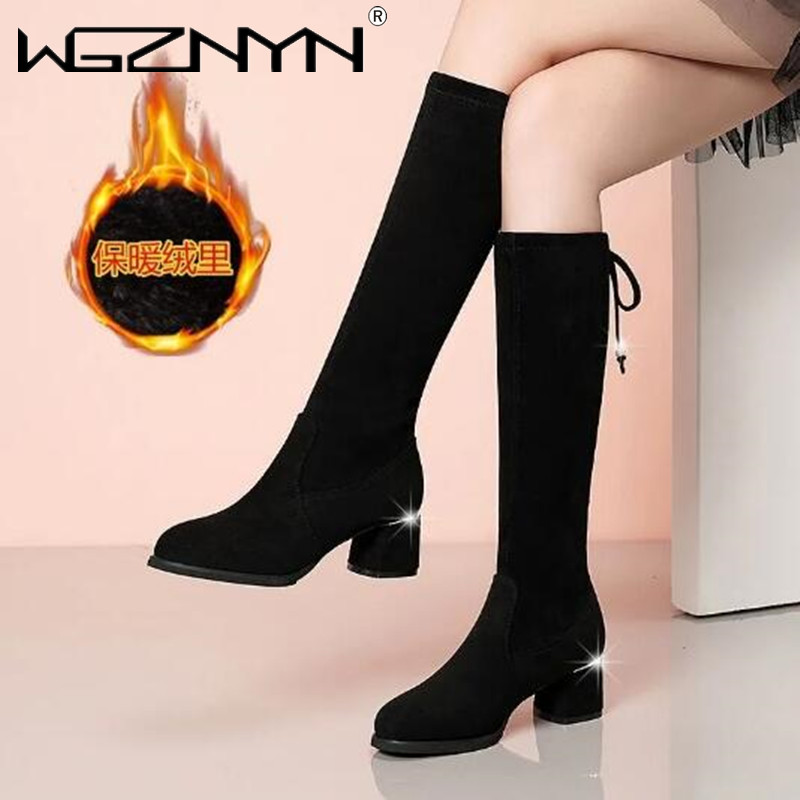Women Autumn Winter Black Knee - Women'S Fashion Knee High Boots ulasan dan harga