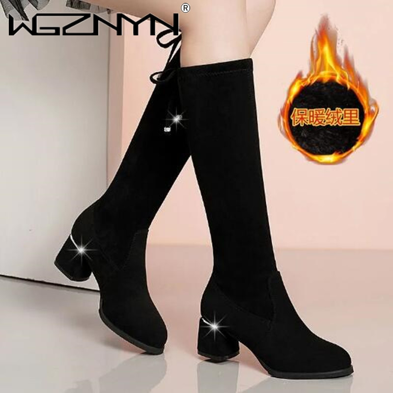 Women Autumn Winter Black Knee - Women'S Fashion Knee High Boots ulasan dan harga