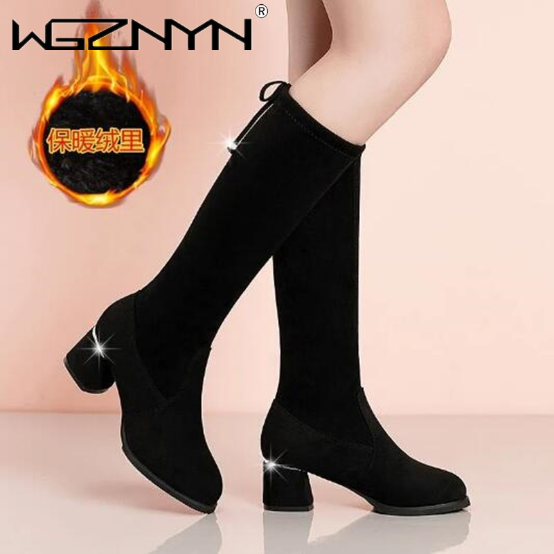 Women Autumn Winter Black Knee - Women'S Fashion Knee High Boots ulasan dan harga