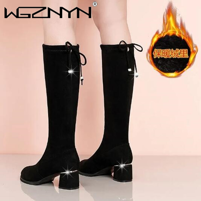 Women Autumn Winter Black Knee - Women'S Fashion Knee High Boots ulasan dan harga