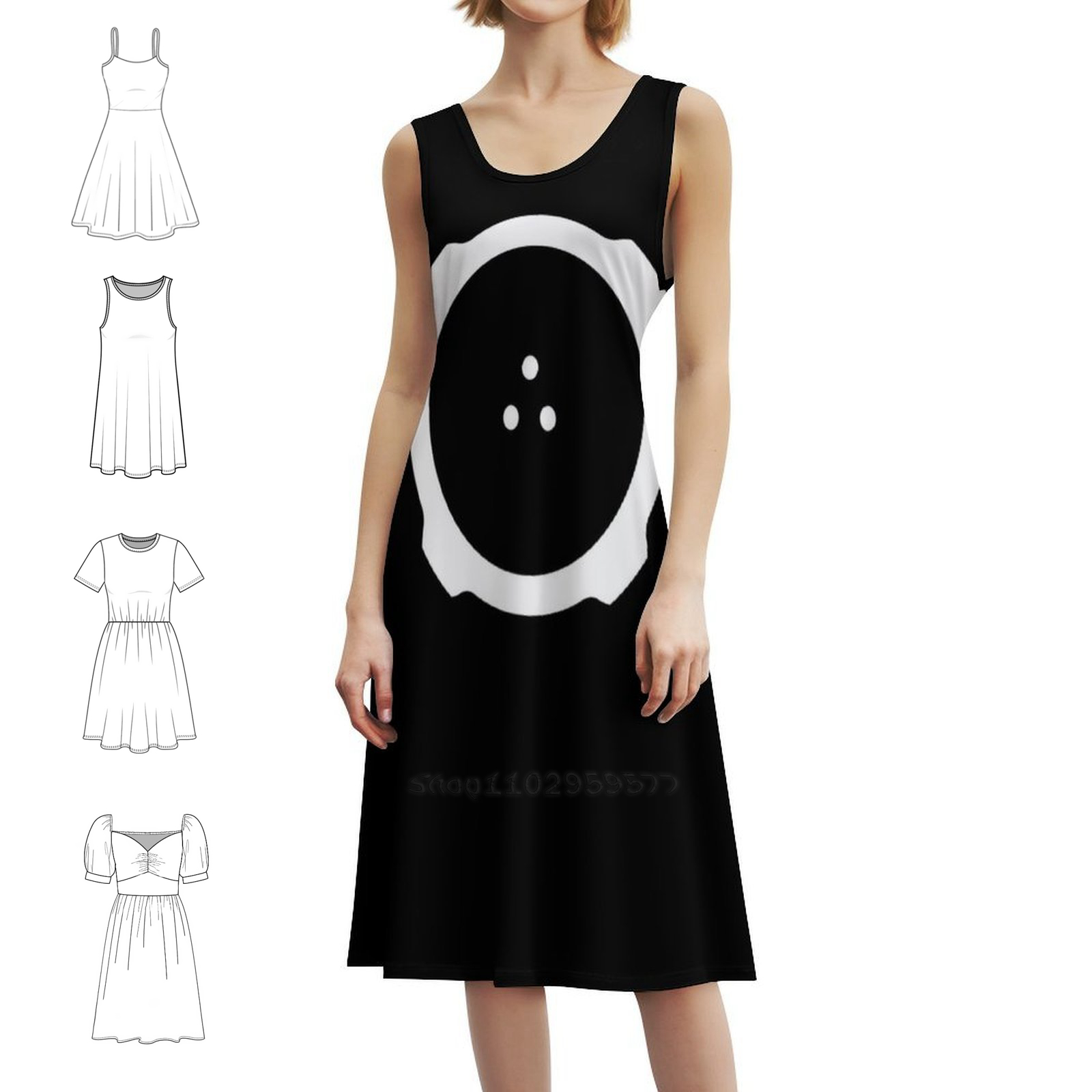 Ghost In The Shell Minimal Des - Smocked Dress Women ulasan dan harga