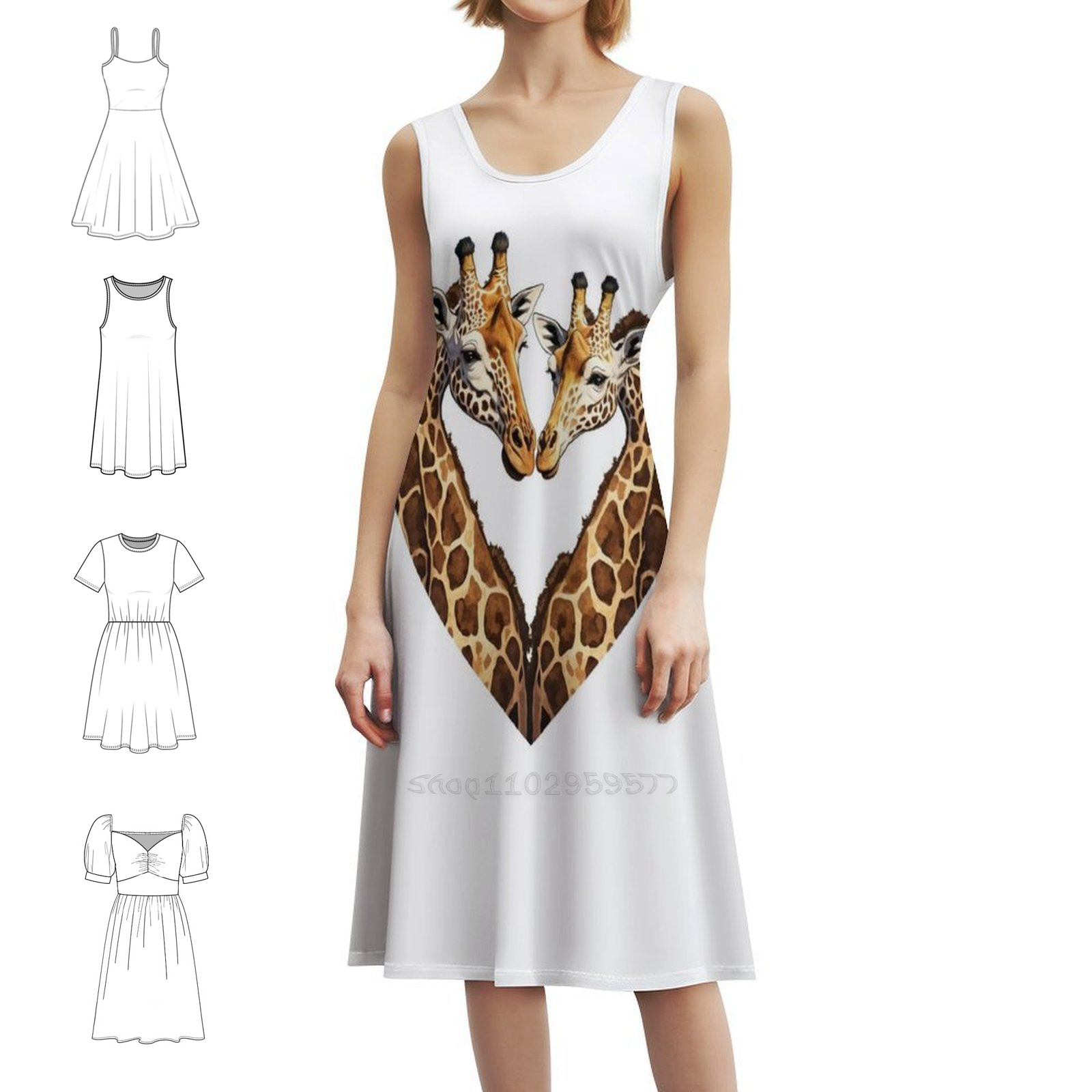 Giraffe Love Is The Best! Flor - Smocked Dress Women ulasan dan harga