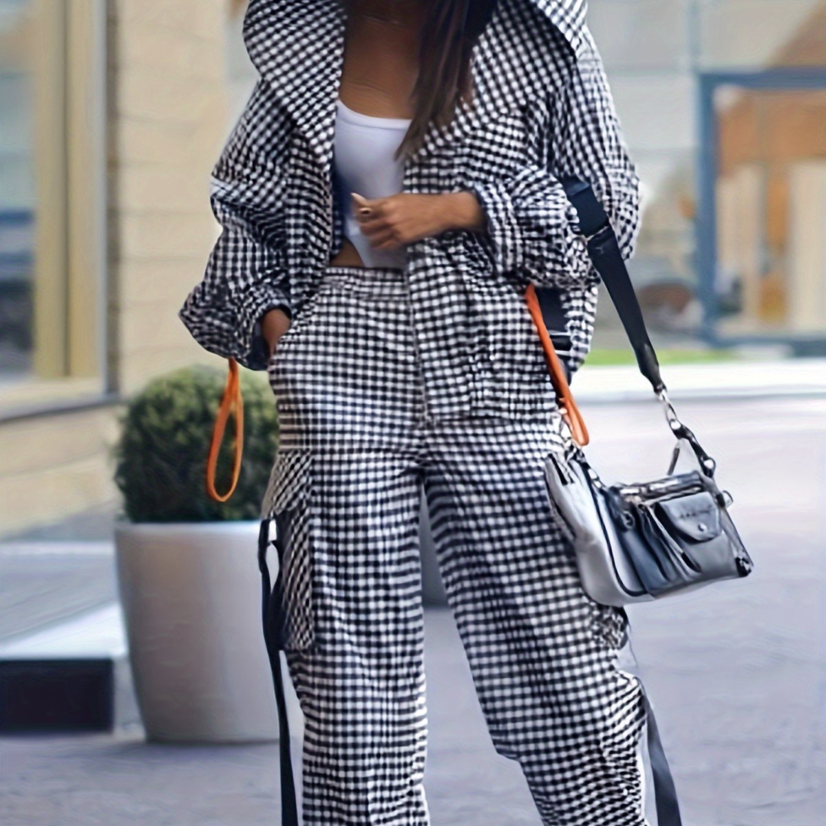 Spring Autumn Casual Plaid Pri - Women'S Fashion Zip Hoodie ulasan dan harga