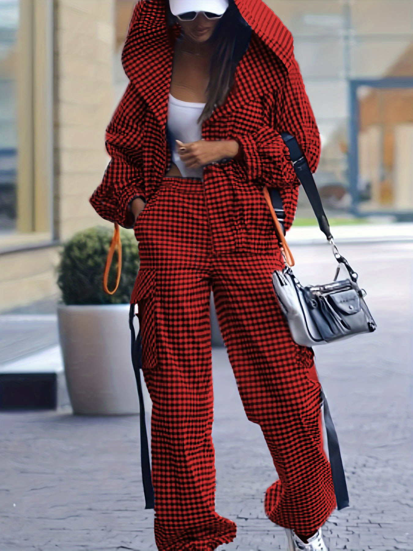 Spring Autumn Casual Plaid Pri - Women'S Fashion Zip Hoodie ulasan dan harga