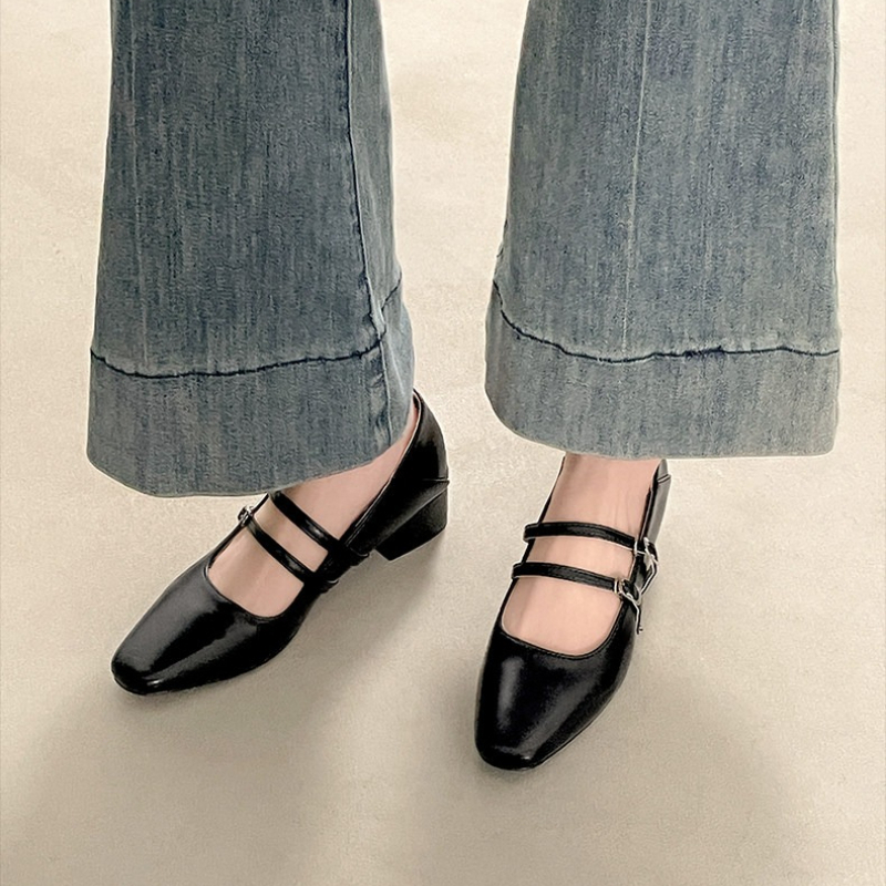 Square Toe Low Heel Women Silv - Women Fashion Style ulasan dan harga