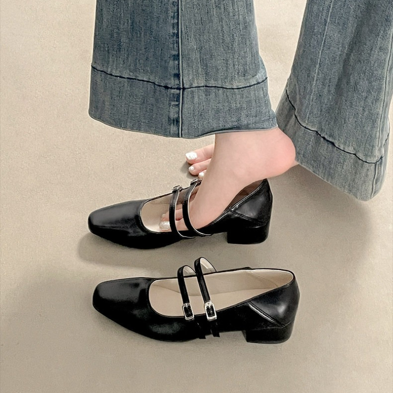 Square Toe Low Heel Women Silv - Women Fashion Style ulasan dan harga