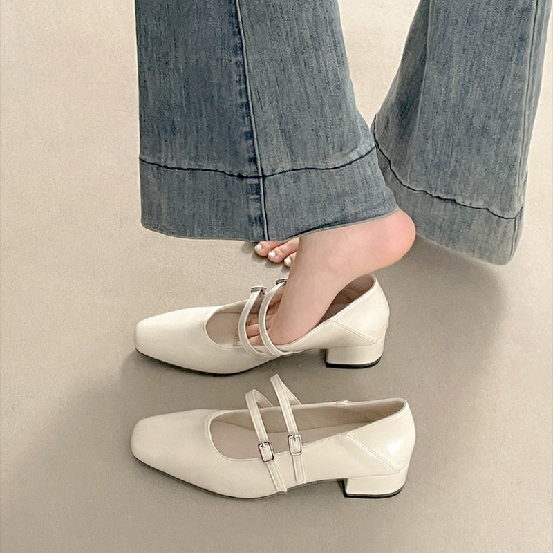 Square Toe Low Heel Women Silv - Women Fashion Style ulasan dan harga