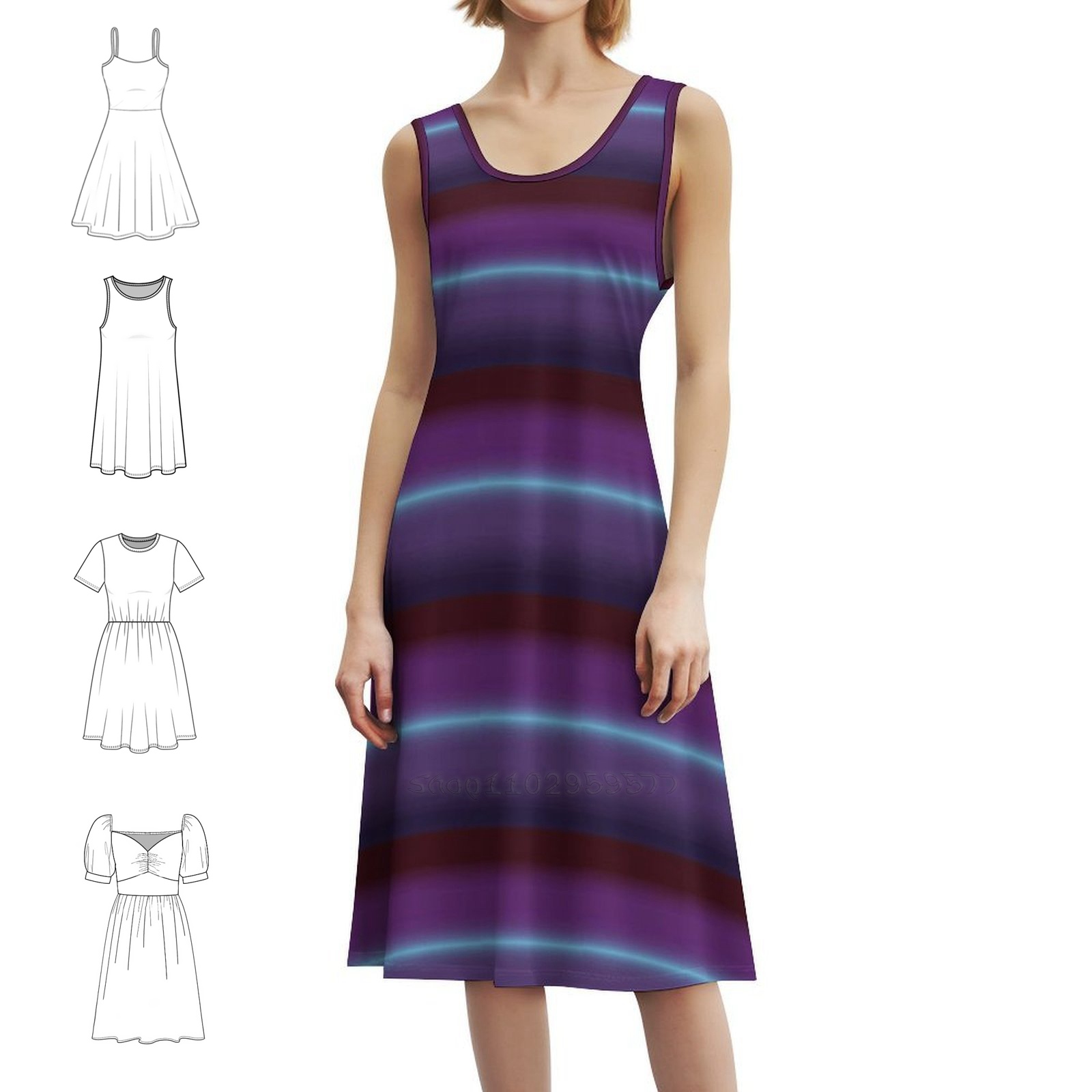 Gradient Floral Smock Dress Fo - Smocked Dress Women ulasan dan harga