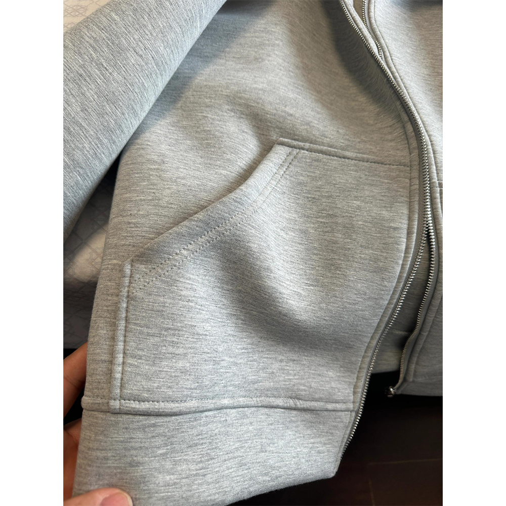 Women's Grey Hooded Coat Solid - Women'S Fashion Zip Hoodie ulasan dan harga