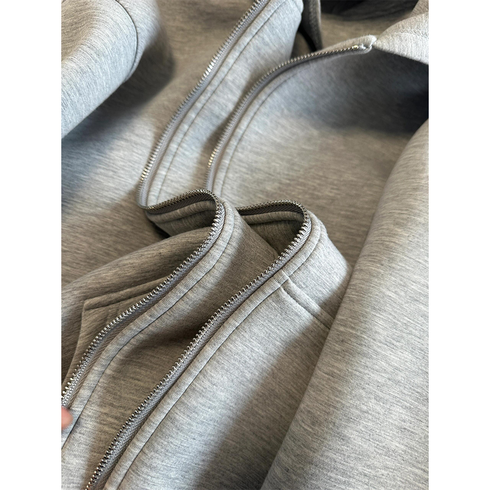 Women's Grey Hooded Coat Solid - Women'S Fashion Zip Hoodie ulasan dan harga