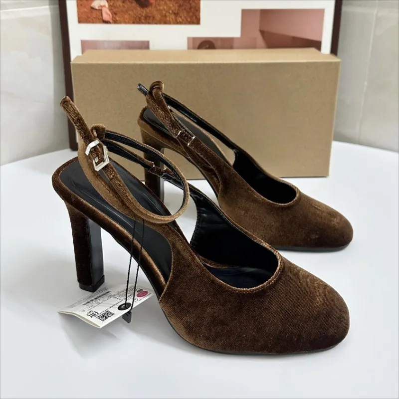 Retro Brown Suede Summer Women - Women'S Fashion Brand Shoes ulasan dan harga