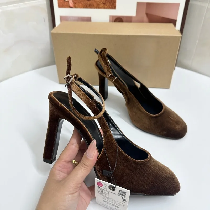 Retro Brown Suede Summer Women - Women'S Fashion Brand Shoes ulasan dan harga