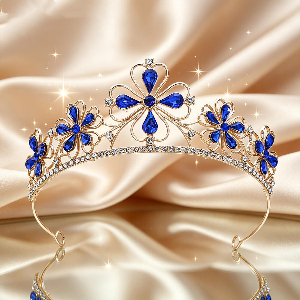 Baroque Four-Leaf Flower Cryst - Women Queen Fashion ulasan dan harga