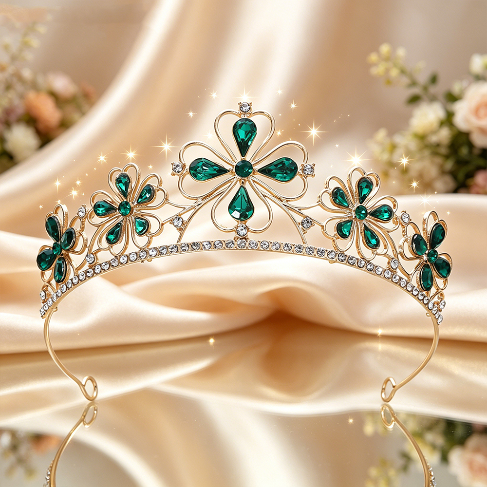 Baroque Four-Leaf Flower Cryst - Women Queen Fashion ulasan dan harga