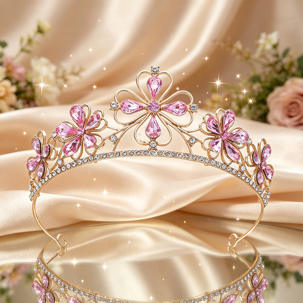 Baroque Four-Leaf Flower Cryst - Women Queen Fashion ulasan dan harga