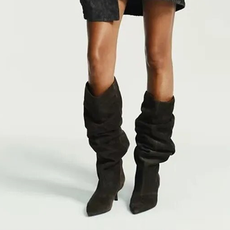 Liyke Runway Fashion Pleated S - Women'S Fashion Knee High Boots ulasan dan harga