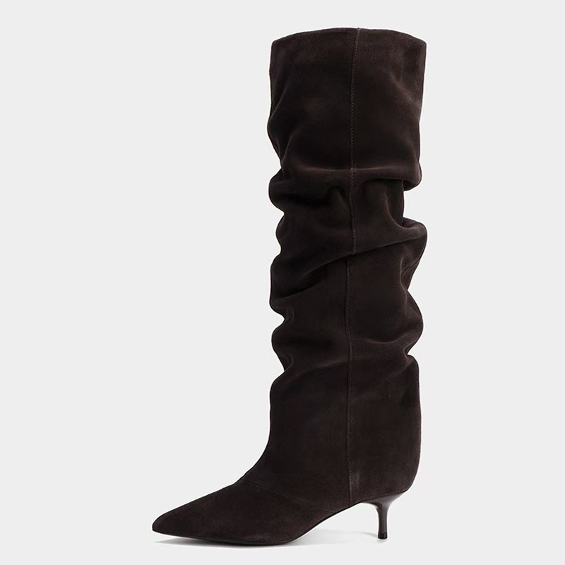 Liyke Runway Fashion Pleated S - Women'S Fashion Knee High Boots ulasan dan harga
