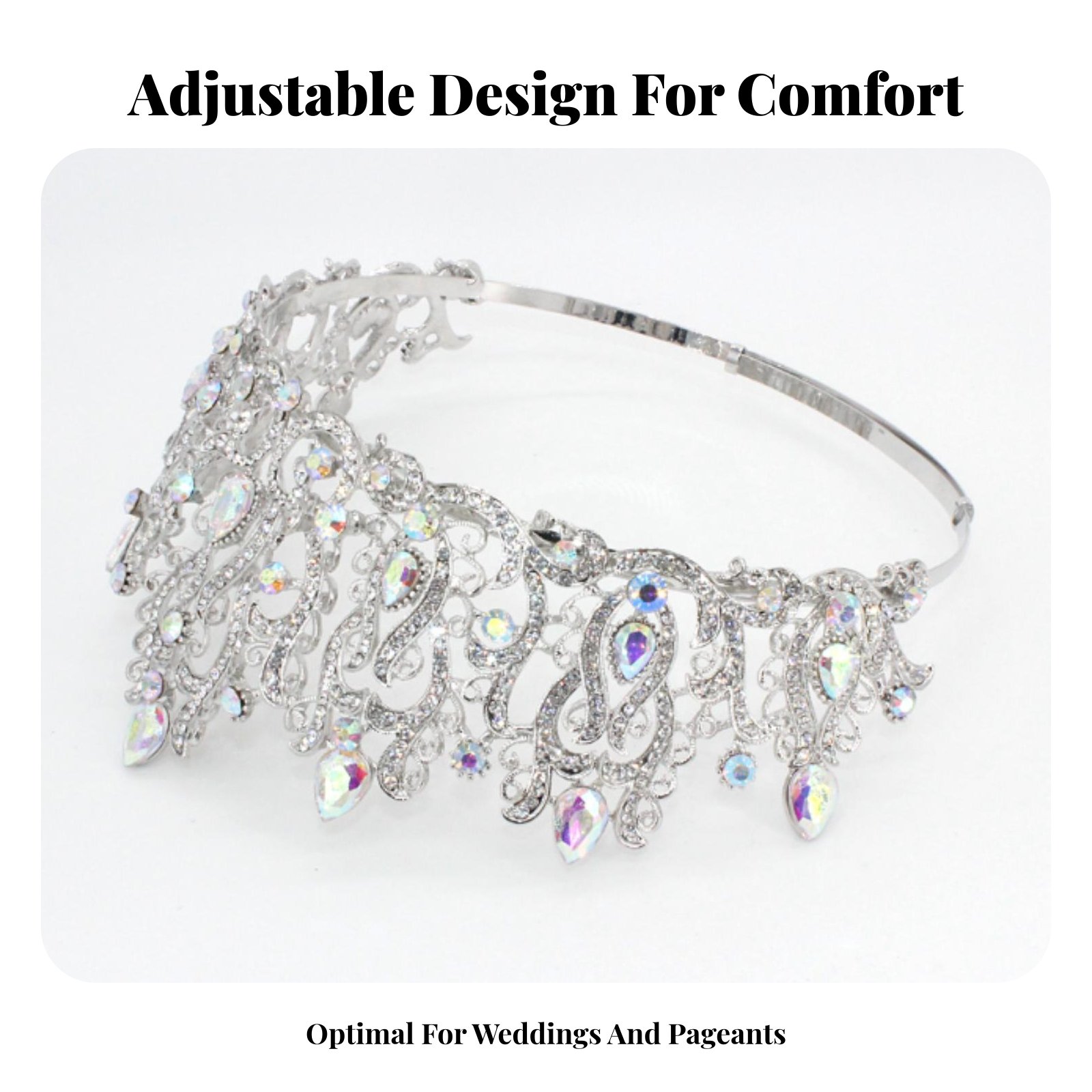 Crystal Pageant Crown Encruste - Women Queen Fashion ulasan dan harga
