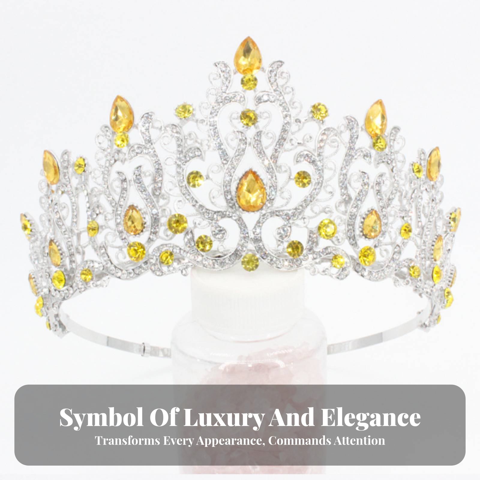 Crystal Pageant Crown Encruste - Women Queen Fashion ulasan dan harga