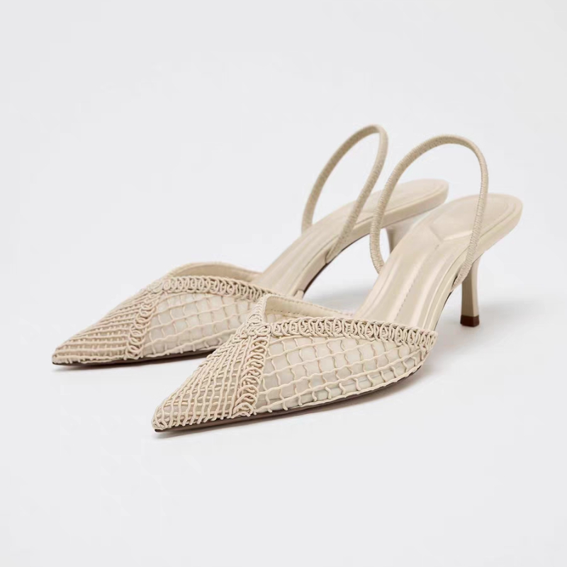 Mesh Woven Heeled Sandals Wome - Women'S Fashion Brand Shoes ulasan dan harga