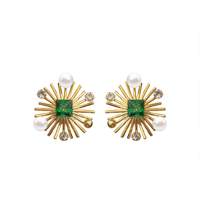 Sunflower Crystal Stud Earring - Women Fashion Nz ulasan dan harga