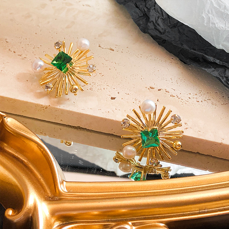 Sunflower Crystal Stud Earring - Women Fashion Nz ulasan dan harga